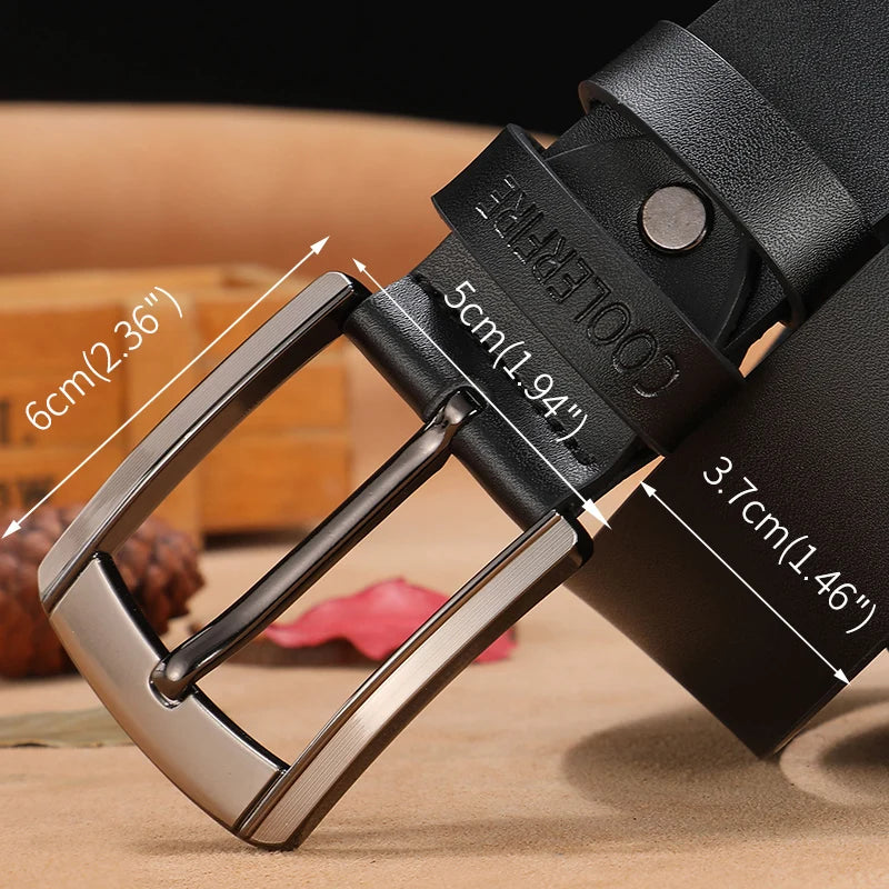 Men's High Quality Genuine Leather Belt Luxury Designer Belts Cowskin Fashion Strap Jeans