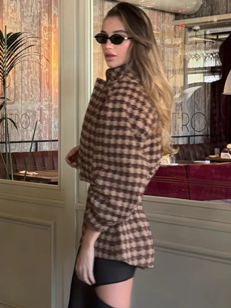2025 Retro Plaid Women's Casual Chic Set