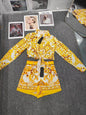 Luxury Summer Two-Piece Set Elegant Geometric Print Outfit