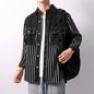 Denim Striped Shirts Men's Spring Autumn 100% Cotton