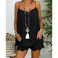 New Two Piece Sets Embroidered Summer Top Shorts for Women 2025