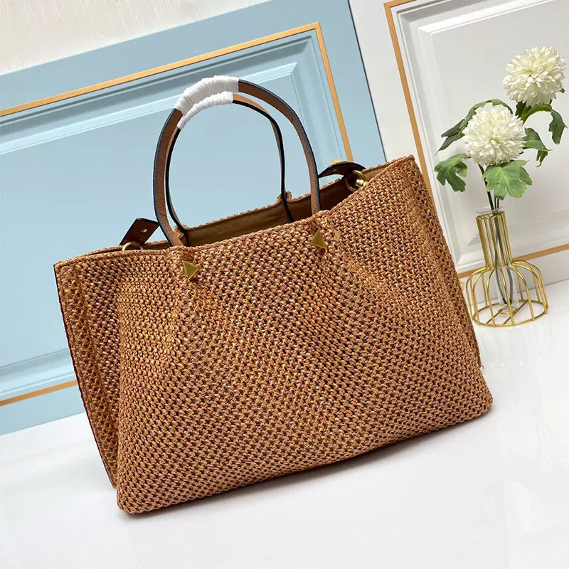 Embroidered Beach Bag High Quality Woven Fashion Large Capacity Tote Bag 2025