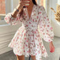 Elegant Floral Print Mini Dresses Fashion New 2025
