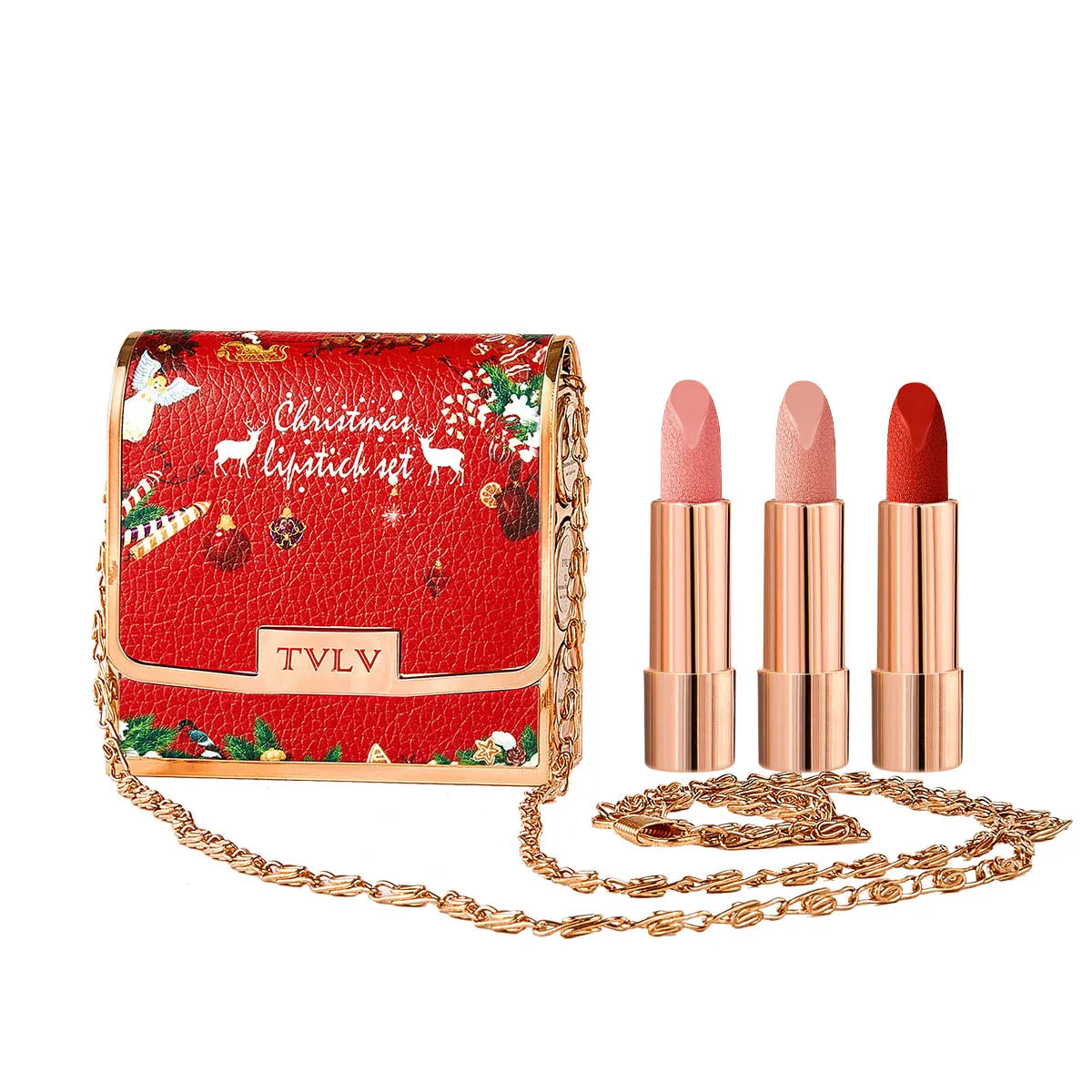 Makeup Korean Matte Lipstick Set Waterproof Long Lasting Leather Bag Velvet Vitamin Lip Gloss Kit Box