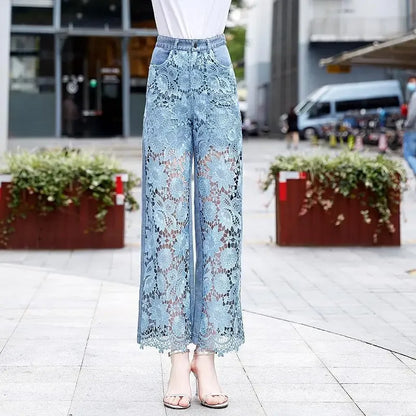 Elegant Hollow Out Summer Lace Pants Fashion 2025