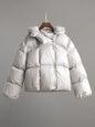 Gray Oversized Short Hooded Puffer Coat  Parka for Autumn Winter 2025