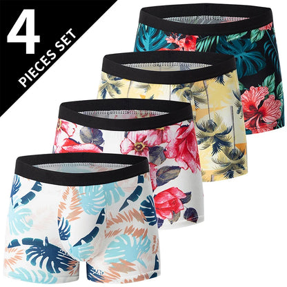 4/5Pcs European and American Plus Sizes MEN Underwear Trunks