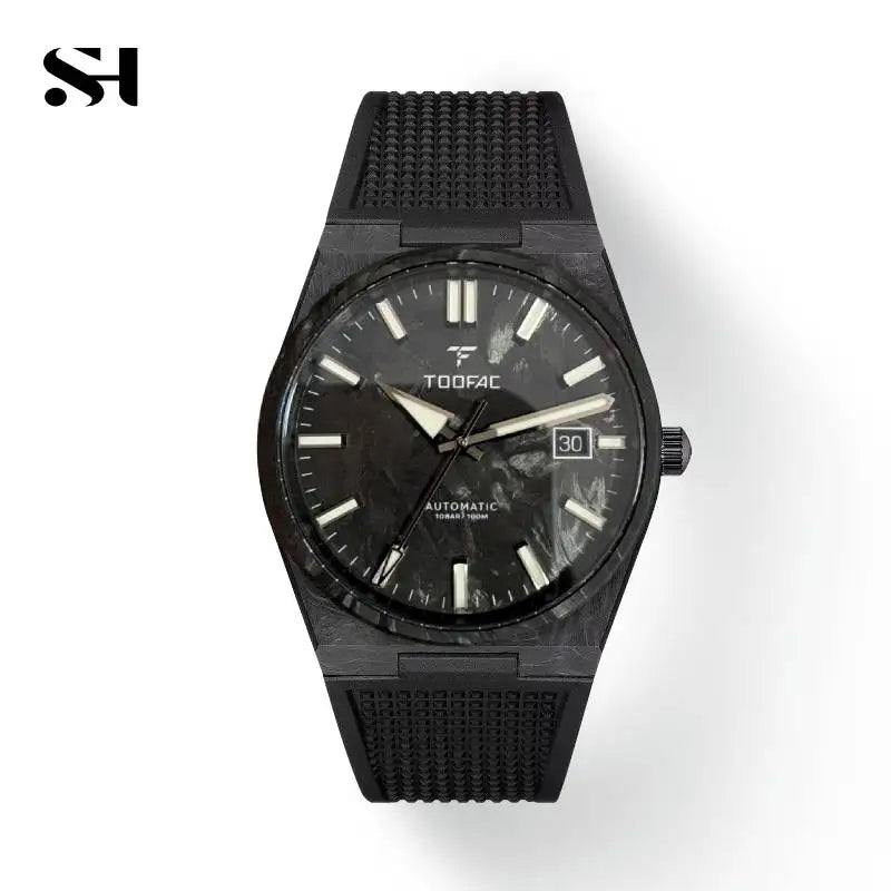 2025 New 40mm Carbon Automatic Watch Luxury 100m Waterproof Diver Watches