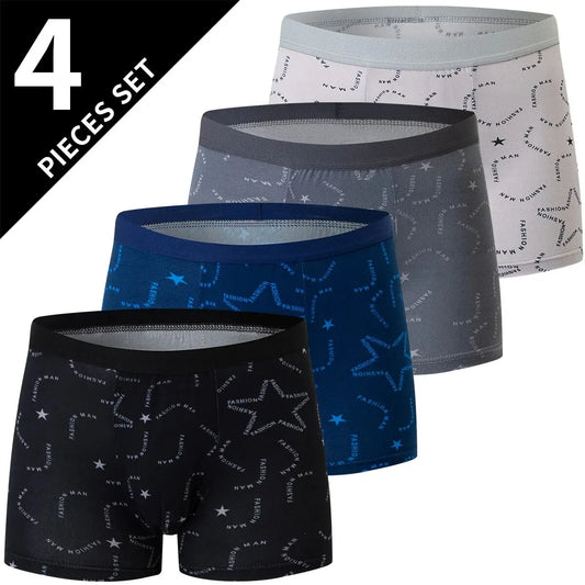 4/5Pcs European and American Plus Sizes MEN Underwear Trunks