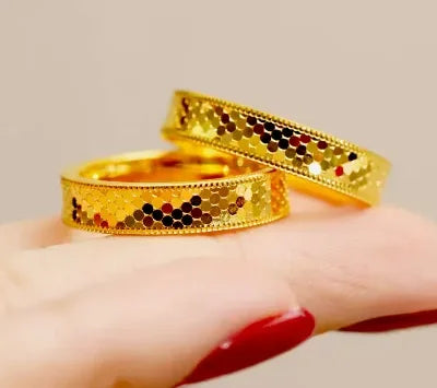 Real Gold 999 wedding Jewelry Fine gold wedding rings for couples 24k pure gold