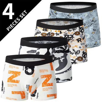 4/5Pcs European and American Plus Sizes MEN Underwear Trunks