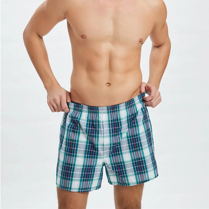 Underwear Men 5pcs Lot Loose Shorts Men's Panties Cotton boxer male plus Large big size Comfortable Soft plaid under wear sexy