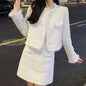 2025 Autumn Winter Sweet Elegant Tweed Short Jacket + Skirt Two-piece Set