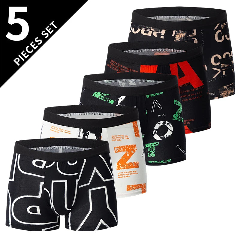4/5Pcs European and American Plus Sizes MEN Underwear Trunks