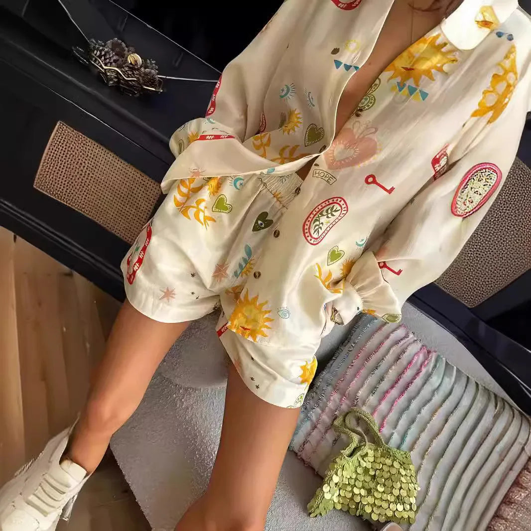 Elegant Floral Two-Piece Set Fashion Casual Holiday Outfits