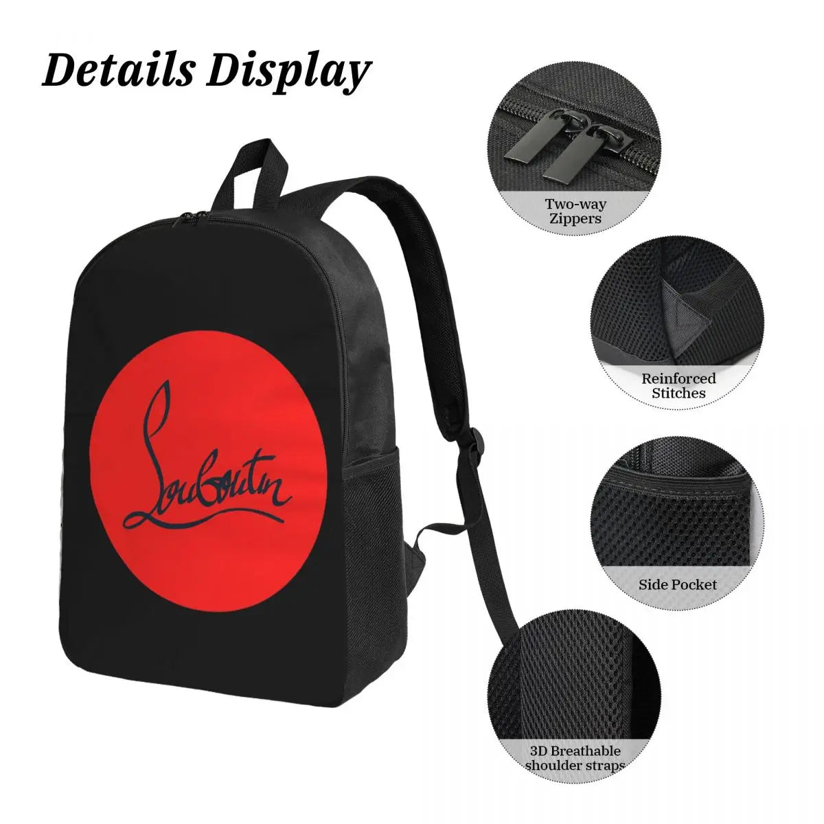 Christian Louboutin-inspired 3-piece Insulated school bag set 3ps