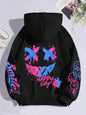 Happy Day Graffiti Print Women Hoodie Oversize Street Hip-Hop Hoody Fashion