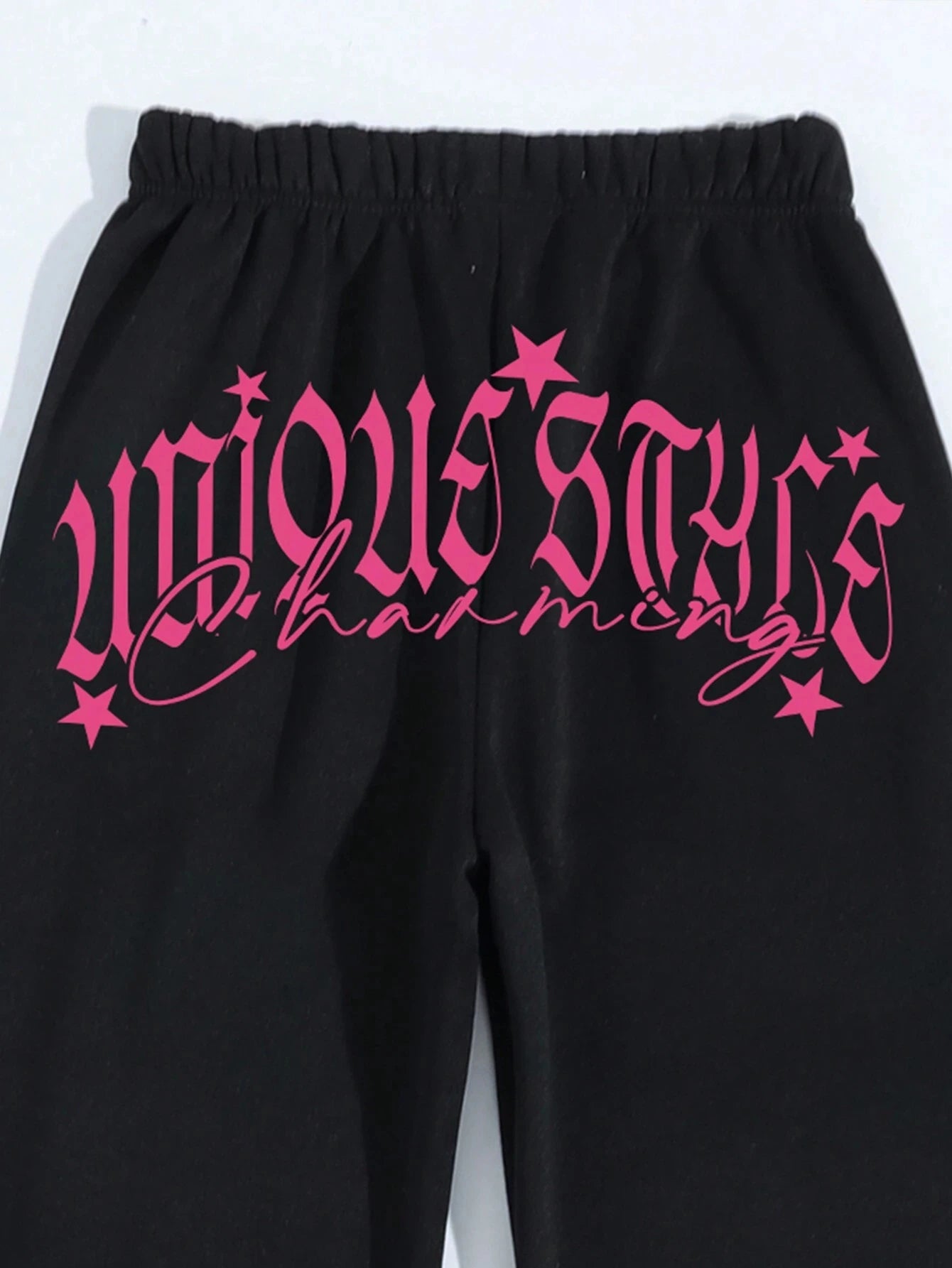Pink Letter Printing Women's Autumn Casual Loose Pants