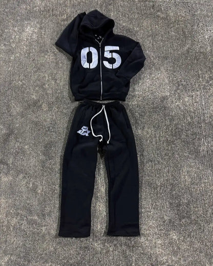 American High Street Fashion Oversized Sweatshirt Hip-Hop Unisex Suit