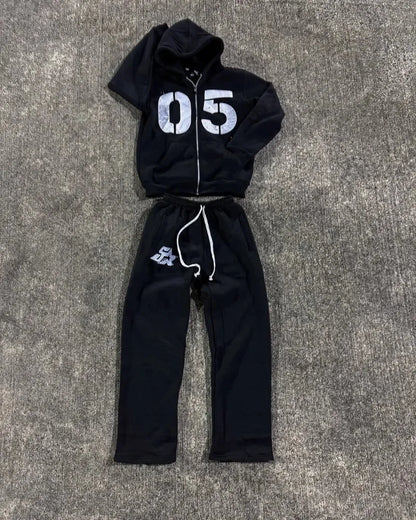 American High Street Fashion Oversized Sweatshirt Hip-Hop Unisex Suit