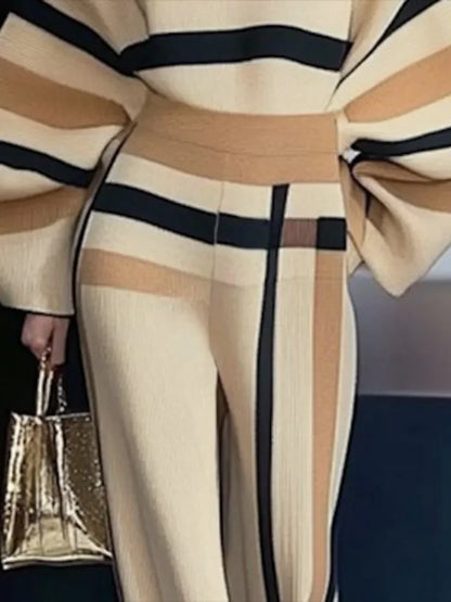 Striped Trousers Woman Pants 2025 New Casual Loose Wide Leg Bottoms Fashion