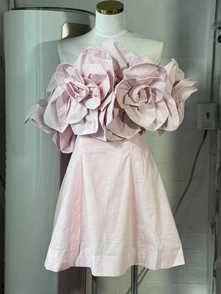 Spring and summer 2025 new fashion mini skirt sexy banquet dress one-shoulder backless dress