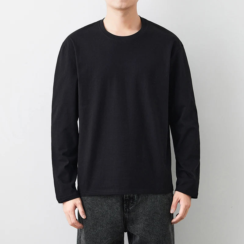 T-Shirts Men Tee Shirts Male Under Wear Autumn Cotton Basic Tshirts Plus Size 4XL 5XL Daily Man Clothing Casual Tops