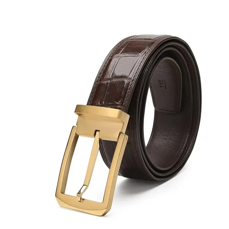 2025 Fashion Natural Crocodile Skin Belt Men