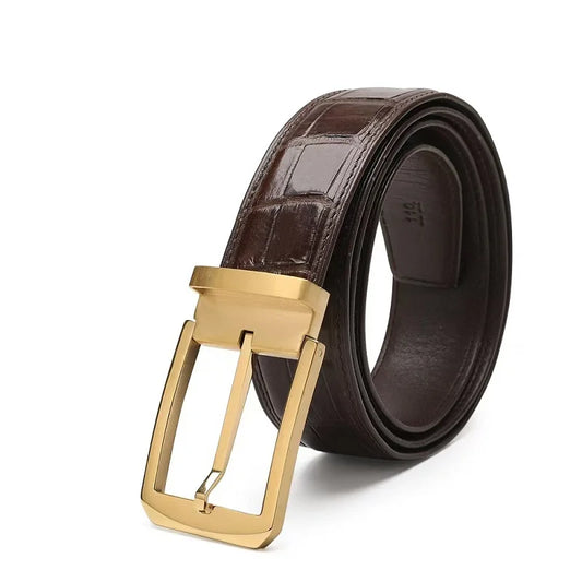 2025 Fashion Natural Crocodile Skin Belt Men