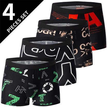 4/5Pcs European and American Plus Sizes MEN Underwear Trunks