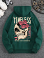 Men's Slogan and Skull Print Hoodie Sweatshirt Unisex