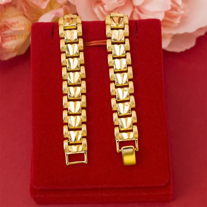 Exquisite Luxury 24K 9999 Pure Gold real gold Love Bracelet Men's Fashion All-match