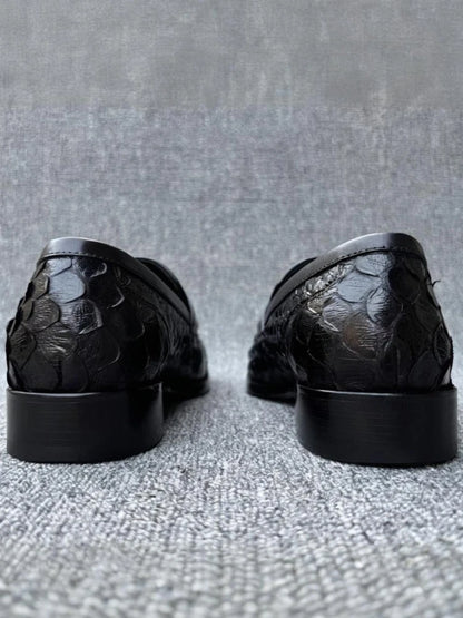 Fashion  Snake Skin Derby Loafers  Dress Shoes High Quality Handmade Business Style