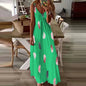 8-Colour Chic V-Neck Maxi Dress Casual Comfort