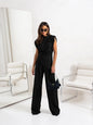 Elegant 2-Piece Summer Suit Wide Leg Pants Set