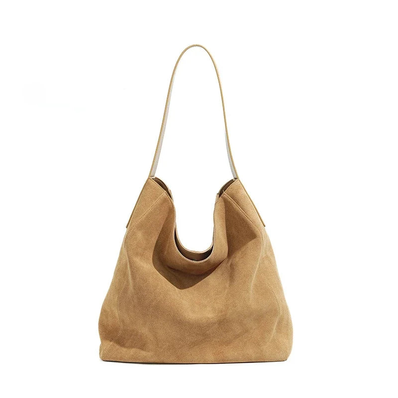 Travel-Ready Elegant Winter Purse Tote High Class Matte Suede Wool Shoulder