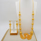 Necklace & Earrings (Tassel Style) for Women, 24K Gold, AU999 Gold-inlaid vine with twisted-leaf tassels, embodying forest grace