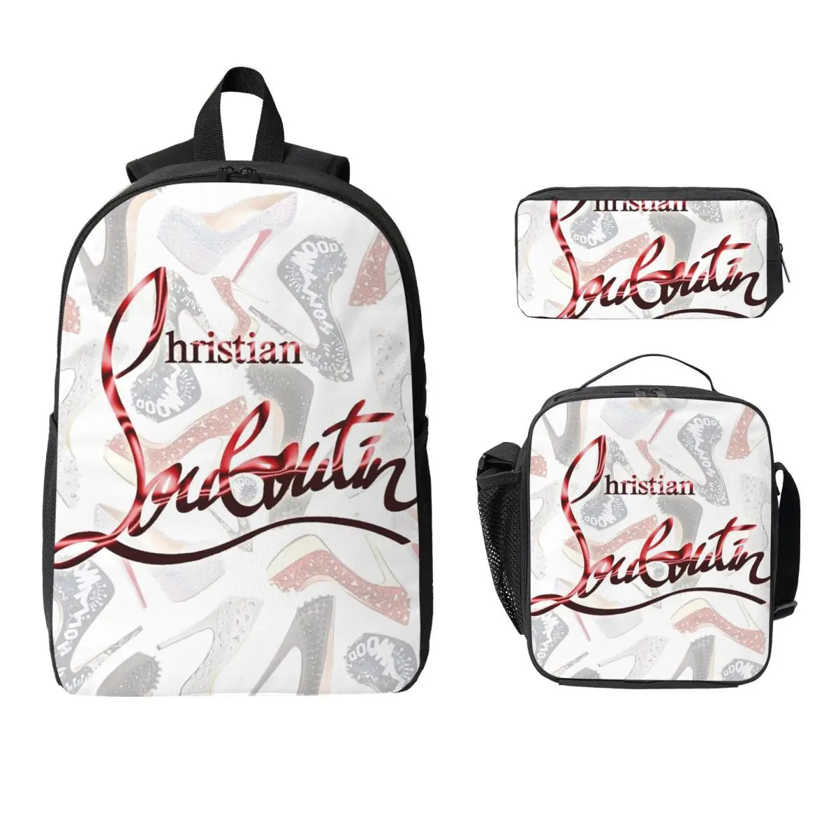 Christian Louboutin-inspired 3-piece Insulated school bag set 3ps