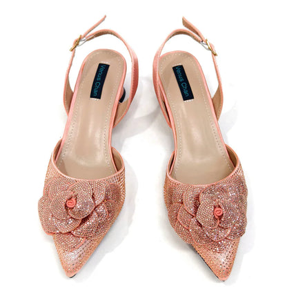 Peach Color Elegant Lady Shoes and Bag 2025