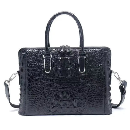 2025 Natural Crocodile Skin Men's Handbag, Shoulder Bag