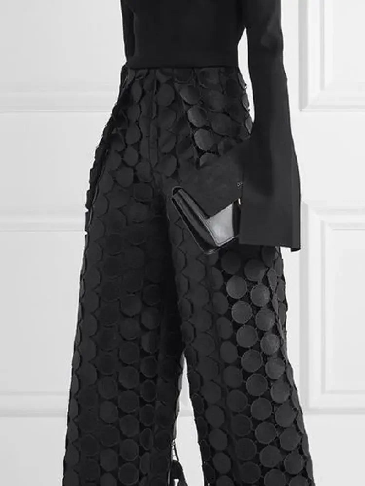 2025 New Spring Hollow Polka Dot Pants Women Fashion