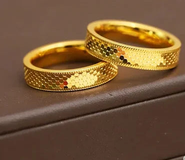 Real Gold 999 wedding Jewelry Fine gold wedding rings for couples 24k pure gold