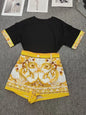 Luxury Summer Two-Piece Set Elegant Geometric Print Outfit