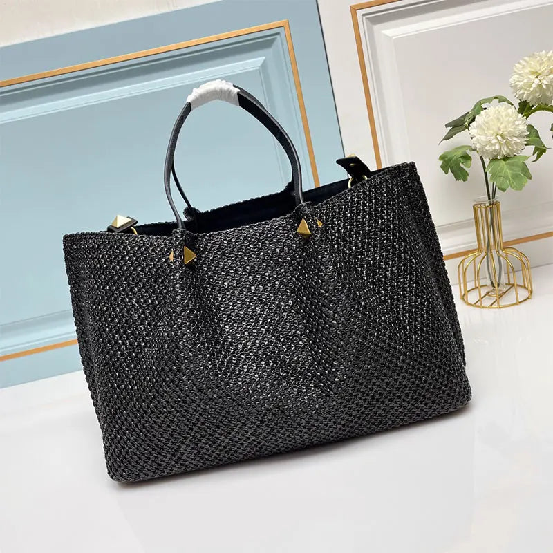 Embroidered Beach Bag High Quality Woven Fashion Large Capacity Tote Bag 2025
