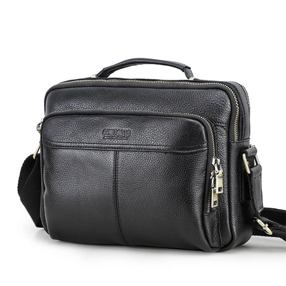 Crazy Horse Leather Men Messenger Bag Vintage Large Capacity