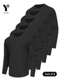 Sports Long-Sleeved Black 5-Piece Men
