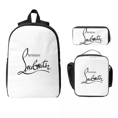 Christian Louboutin-inspired 3-piece Insulated school bag set 3ps