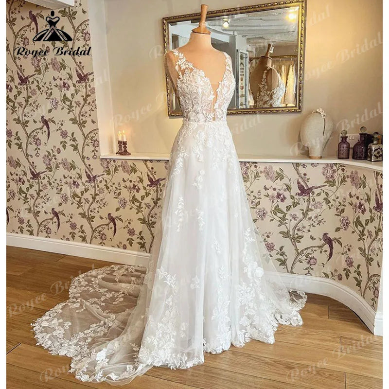 2025 A-Line Lace Wedding Dress Wedding Gown Customized