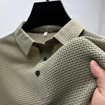 2024 Summer New Men's Short Sleeve T-shirt Cool and Breathable Polo Shirt Business Casual Sweat-absorbing Tops