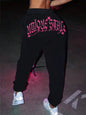 Pink Letter Printing Women's Autumn Casual Loose Pants